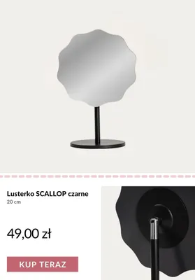 Lusterko SCALLOP czarne promocja w Homla