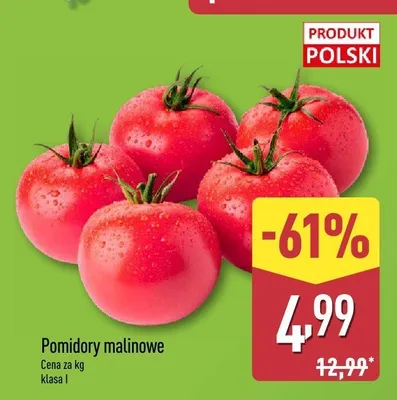 Pomidory malinowe polskie promocja w Aldi