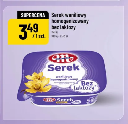 Serek waniliowy homogenizowany bez laktozy Mlekovita promocja w POLOmarket