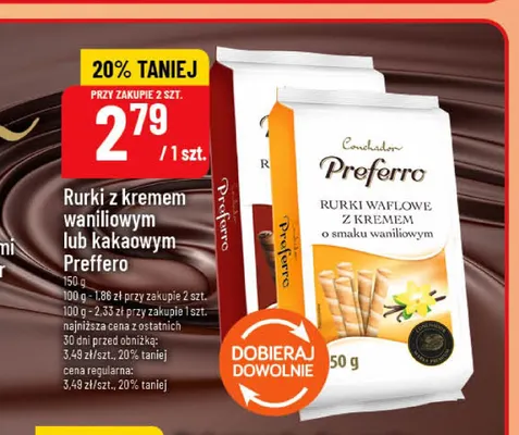 Rurki z kremem kakaowym Preferro promocja w POLOmarket