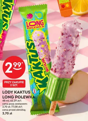 Lody Kaktus Long Polewka Sour promocja w Żabka