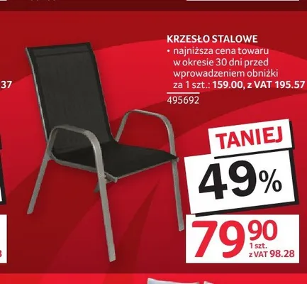 Krzesło stalowe promocja w Selgros