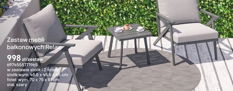 Zestaw mebli balkonowych Relax promocja w Castorama
