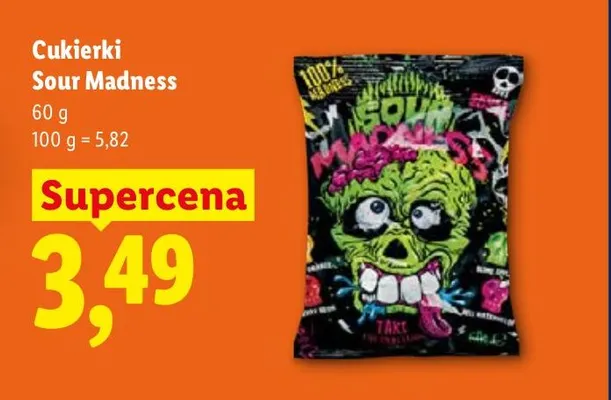 Cukierki Sour Madness promocja w Lidl