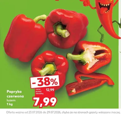 Papryka czerwona luzem promocja w Kaufland