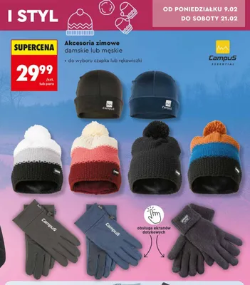 Rękawiczki zimowe damskie lub męskie promocja w Biedronka