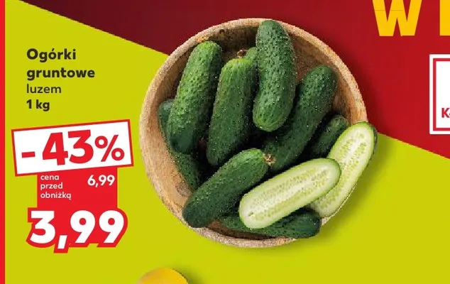 Ogórki gruntowe luzem promocja w Kaufland