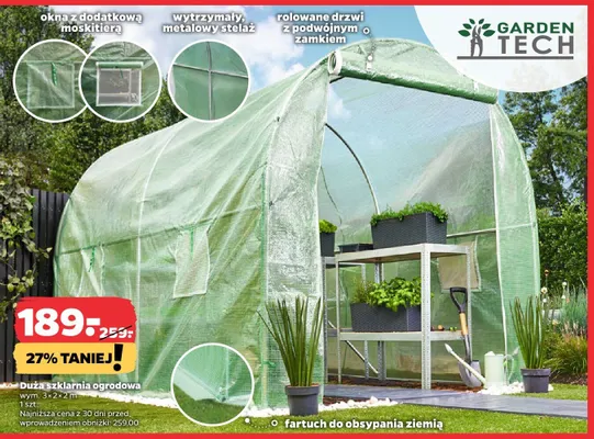 Duża szklarnia ogrodowa promocja w Netto
