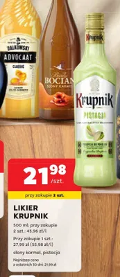 Likier Krupnik pistacja promocja w Stokrotka
