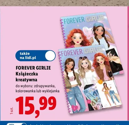Książeczka kreatywna kolorowanka Forever Girlie promocja w Lidl