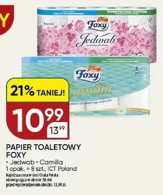 Papier toaletowy Foxy Jedwab 8-pak promocja w Chata Polska
