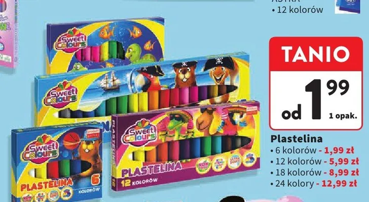 Plastelina Sweet Colours 18 kolorów promocja w Intermarche