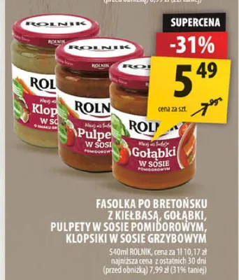 Gołąbki w sosie pomidorowym Rolnik promocja w Arhelan