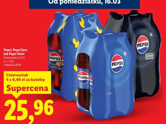 Napój gazowany Pepsi Zero 4-pak promocja w Lidl