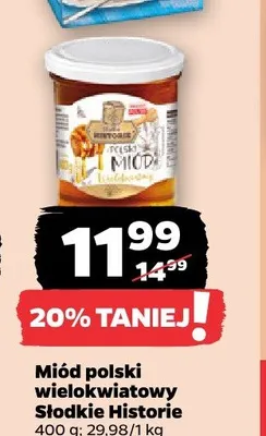 Miód polski wielokwiatowy Słodkie Historie promocja w Netto