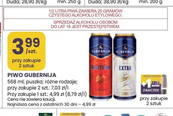 Piwo Gubernija Traditional promocja w Stokrotka