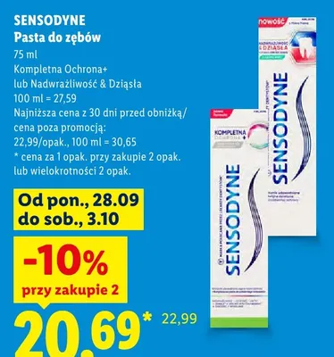 Pasta do zębów Nadwrażliwość & Dziąsła Sensodyne promocja w Lidl