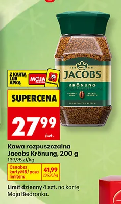 Kawa rozpuszczalna Jacobs Krönung promocja w Biedronka