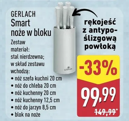 Zestaw noży w bloku 5 elementów promocja w Aldi