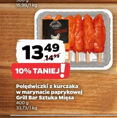 Polędwiczki z kurczaka w marynacie paprykowej Grill Bar Sztuka Mięsa promocja w Netto