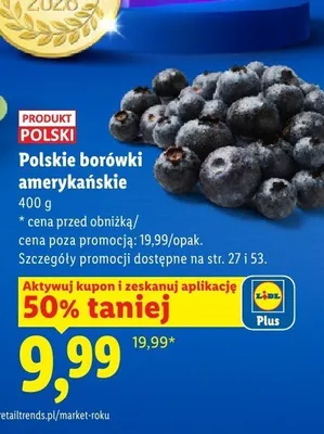 Borówki amerykańskie polskie promocja w Lidl