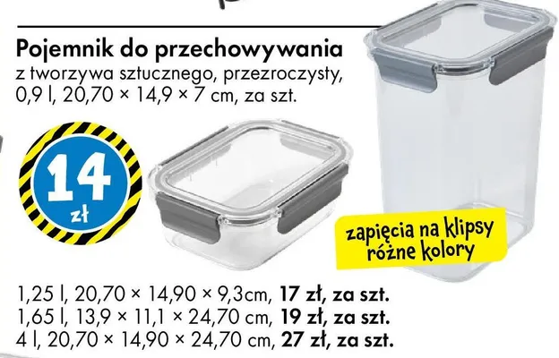 Pojemnik do przechowywania 1,25 l promocja w Tedi