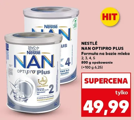 Nan Optipro Plus formuła na bazie mleka 2, 3, 4, 5 promocja w Kaufland