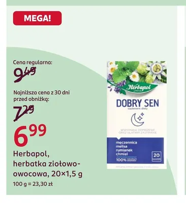 Herbatka ziołowo-owocowa Herbapol promocja w Rossmann