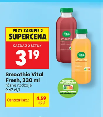 Smoothie Vital Fresh mango jabłko banan marakuja promocja w Biedronka