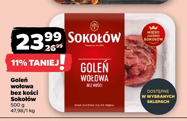 Goleń wołowa bez kości Sokołów promocja w Netto