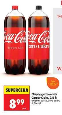 Napój gazowany Coca-Cola Zero Cukru promocja w Biedronka