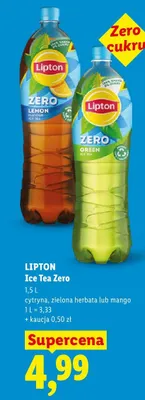 Napój Ice Tea Zero cytryna Lipton promocja w Lidl
