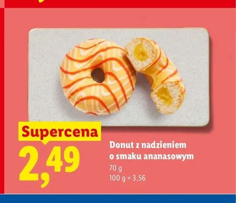 Donut z nadzieniem o smaku ananasowym promocja w Lidl