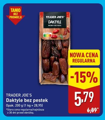 Daktyle bez pestek Trader Joe's promocja w Aldi