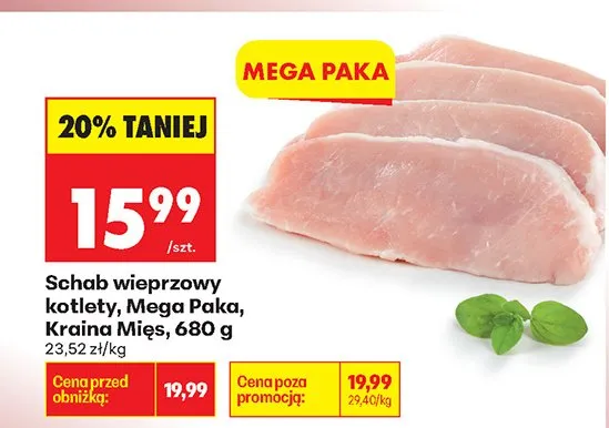 Schab wieprzowy kotlety, Mega Paka promocja w Biedronka