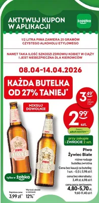 Piwo Białe butelka zwrotna promocja w Żabka