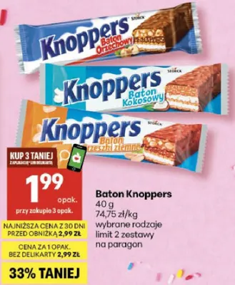Baton Knoppers Orzeszki Ziemne Storck promocja w Delikatesy Centrum