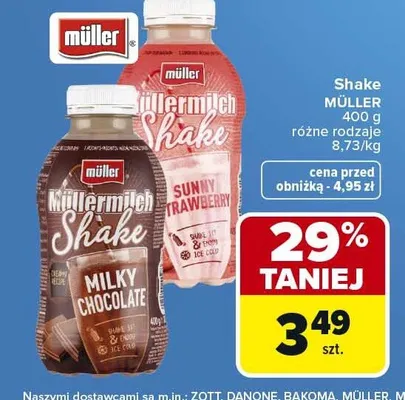 Shake Müllermilch Müller promocja w Carrefour
