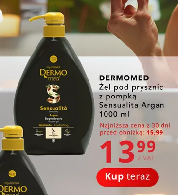 Żel pod prysznic z pompką Sensualita Argan Dermomed promocja w Poczta Polska