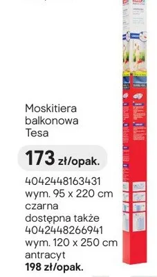 Moskitiera balkonowa wym. 120 x 250 cm antracyt promocja w Castorama