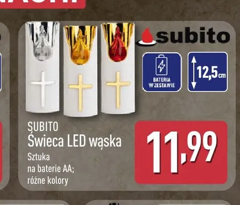 Świeca LED wąska Subito promocja w Aldi