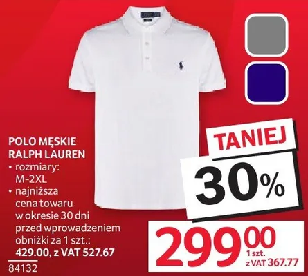 Polo męskie Ralph Lauren rozmiary M-2XL promocja w Selgros