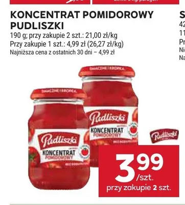 Koncentrat pomidorowy Pudliszki promocja w Stokrotka