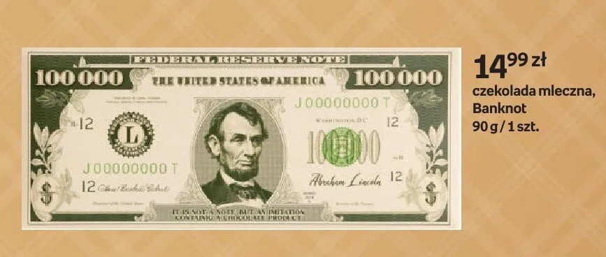 Czekolada mleczna Banknot promocja w Empik
