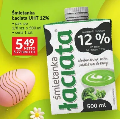Śmietanka Łaciata UHT 12% Mlekpol promocja w Makro
