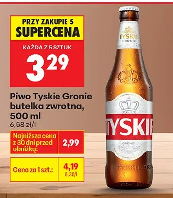 Piwo Gronie butelka zwrotna promocja w Biedronka