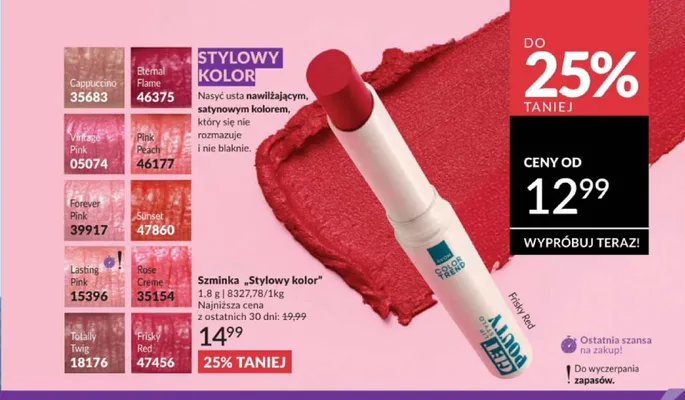 Szminka "Stylowy kolor" Avon Color Trend Vintage Pink promocja w AVON