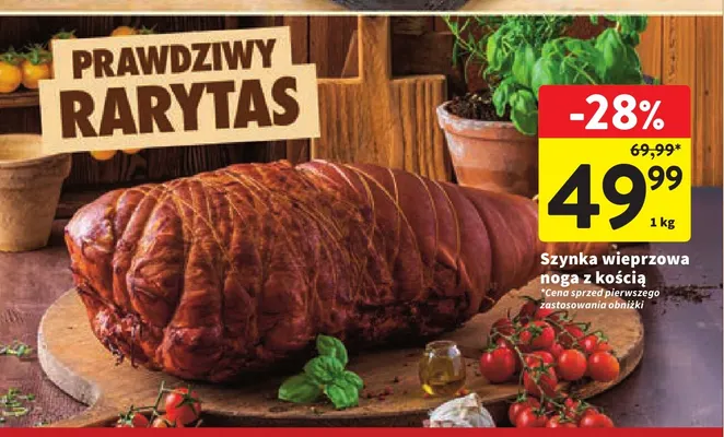 Szynka wieprzowa noga z kością promocja w Intermarche