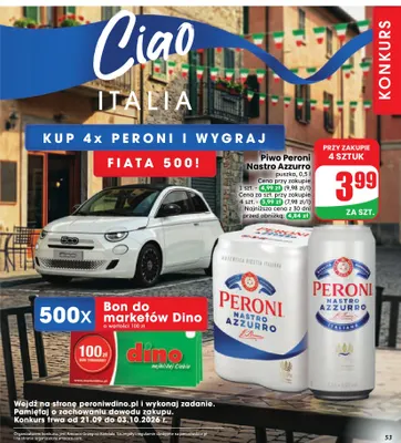Piwo Peroni Nastro Azzurro promocja w Dino