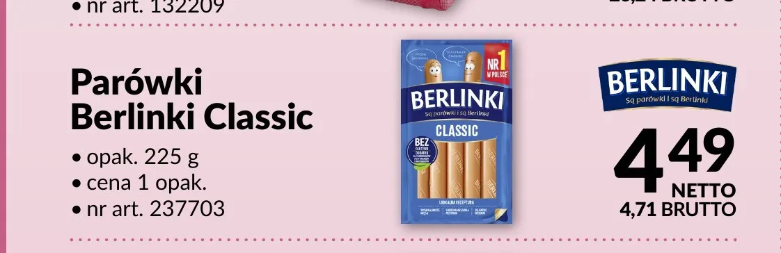 Parówki Berlinki Classic promocja w Makro
